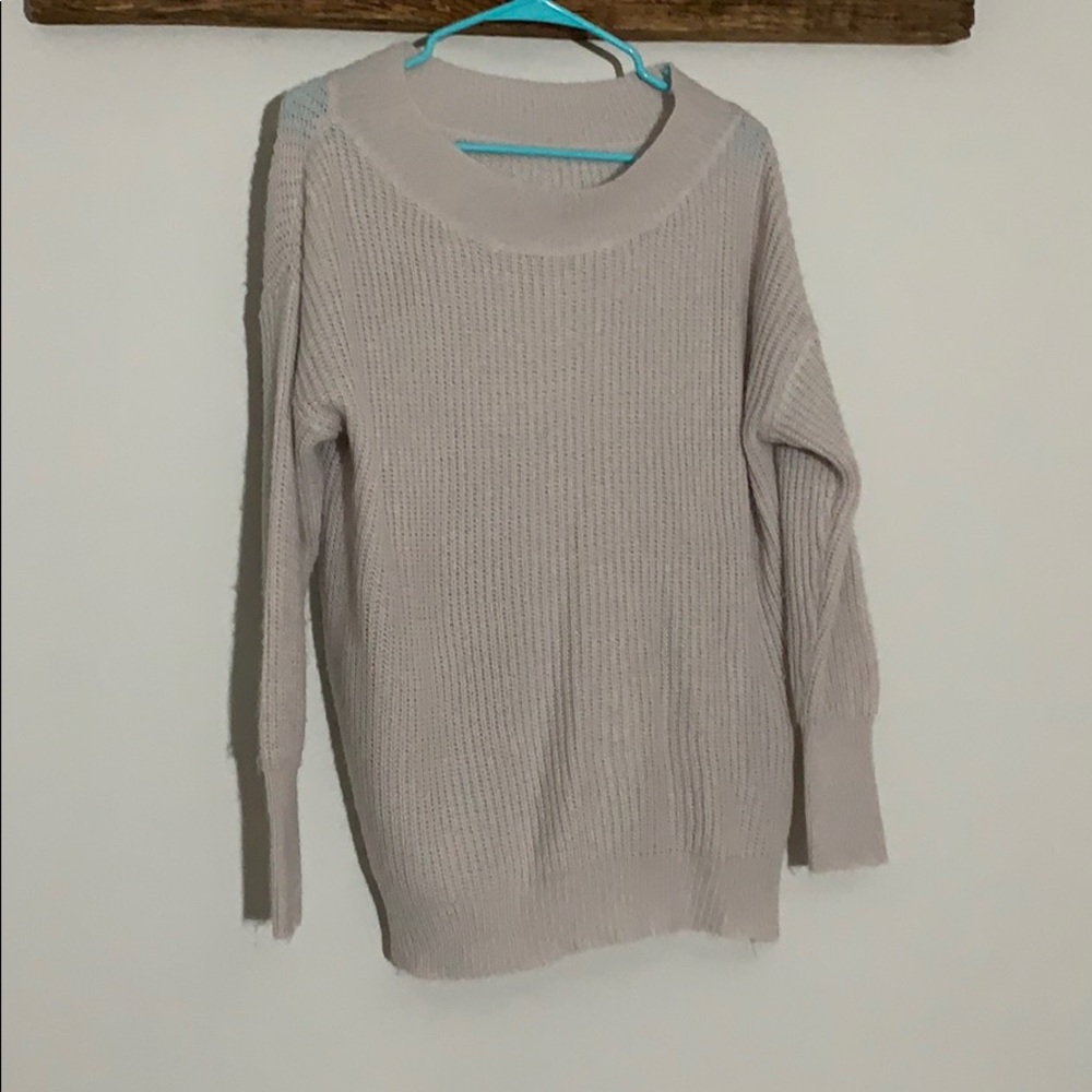 Neutral purple wide neck sweater